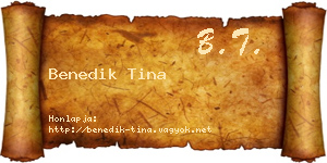 Benedik Tina névjegykártya